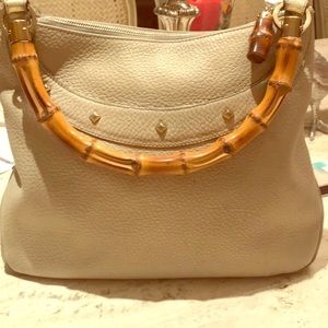 Gucci bamboo ivory handbag